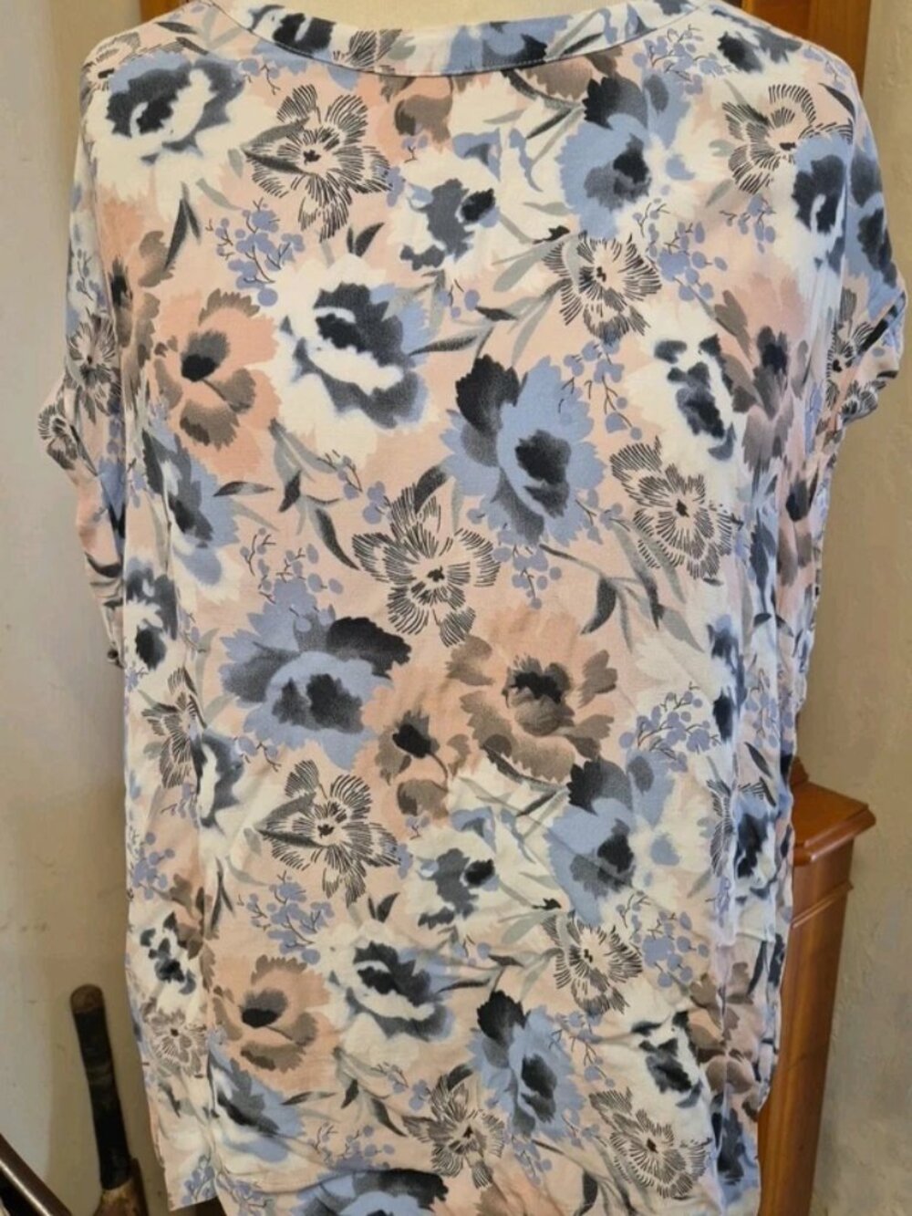 Lovely Floral Print, Pink / Blue, Short Sleeve Top by Next Size 20